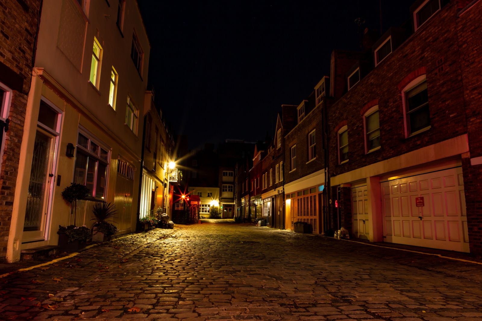Late-Night Cobblestone Walk