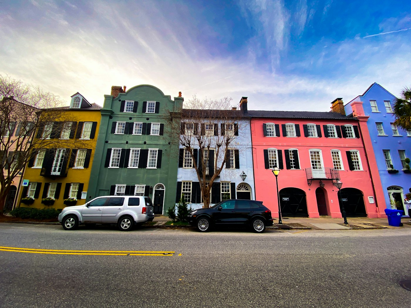 Rainbow Row, Charleston's famous pastel-colored historic houses